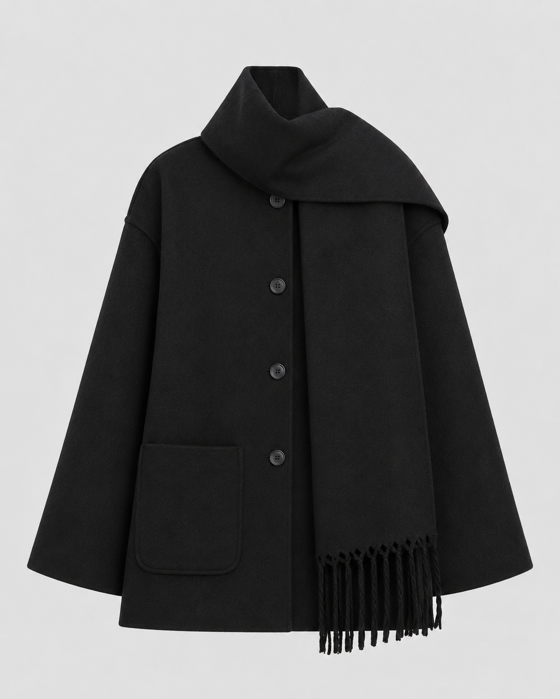 Women's Oversized Whipstitch Fringe Scarf Coat