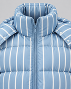Women's Oversized Zip-Up Puffer Jacket - Striped