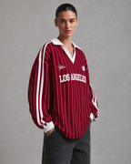 Women's Pinstripe Collegiate Jersey - Streetwear Fit
