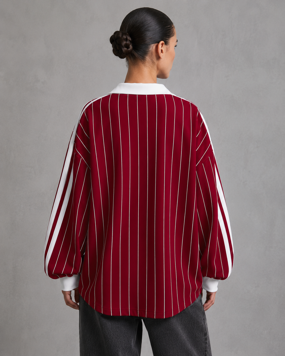 Women's Pinstripe Collegiate Jersey - Streetwear Fit