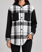 Women's Plaid Hooded Shacket