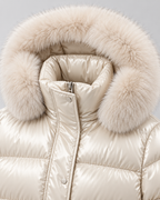 Women's Puffer Jacket - Fur-Trim Hood Belted Waist