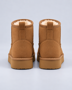 Women's Pull-On Ankle Boots - Fleece-Lined Platform Sole