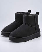Women's Pull-On Ankle Boots - Fleece-Lined Platform Sole