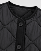Diamond Quilted Liner Jacket - Collarless Relaxed Fit
