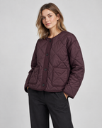 Diamond Quilted Liner Jacket - Collarless Relaxed Fit