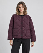 Diamond Quilted Liner Jacket - Collarless Relaxed Fit