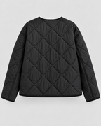 Diamond Quilted Liner Jacket - Collarless Relaxed Fit