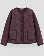 Diamond Quilted Liner Jacket - Collarless Relaxed Fit