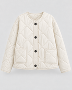 Diamond Quilted Liner Jacket - Collarless Relaxed Fit