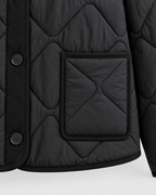 Diamond Quilted Liner Jacket - Collarless Relaxed Fit