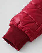 Women's Quilted Puffer Coat with Hood & Ribbed Knit Cuffs