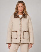 Women's Reversible Leopard Print Quilted Jacket