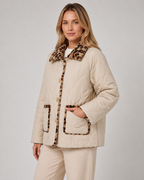 Women's Reversible Leopard Print Quilted Jacket