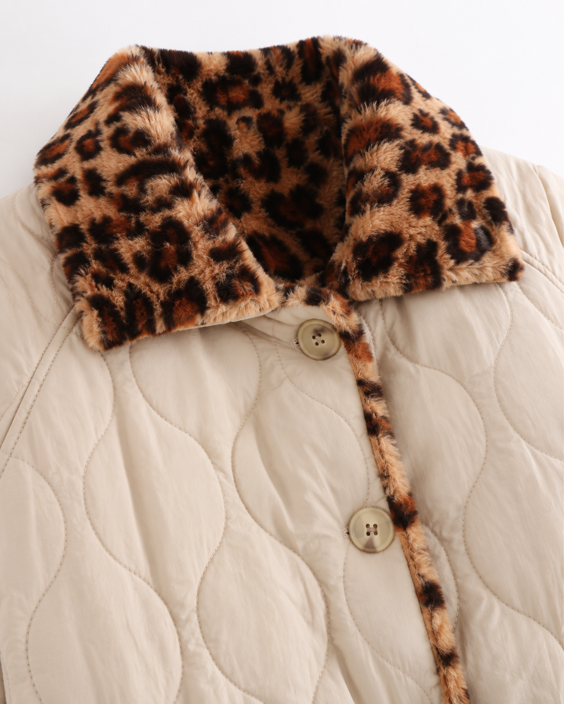 Women's Reversible Leopard Print Quilted Jacket