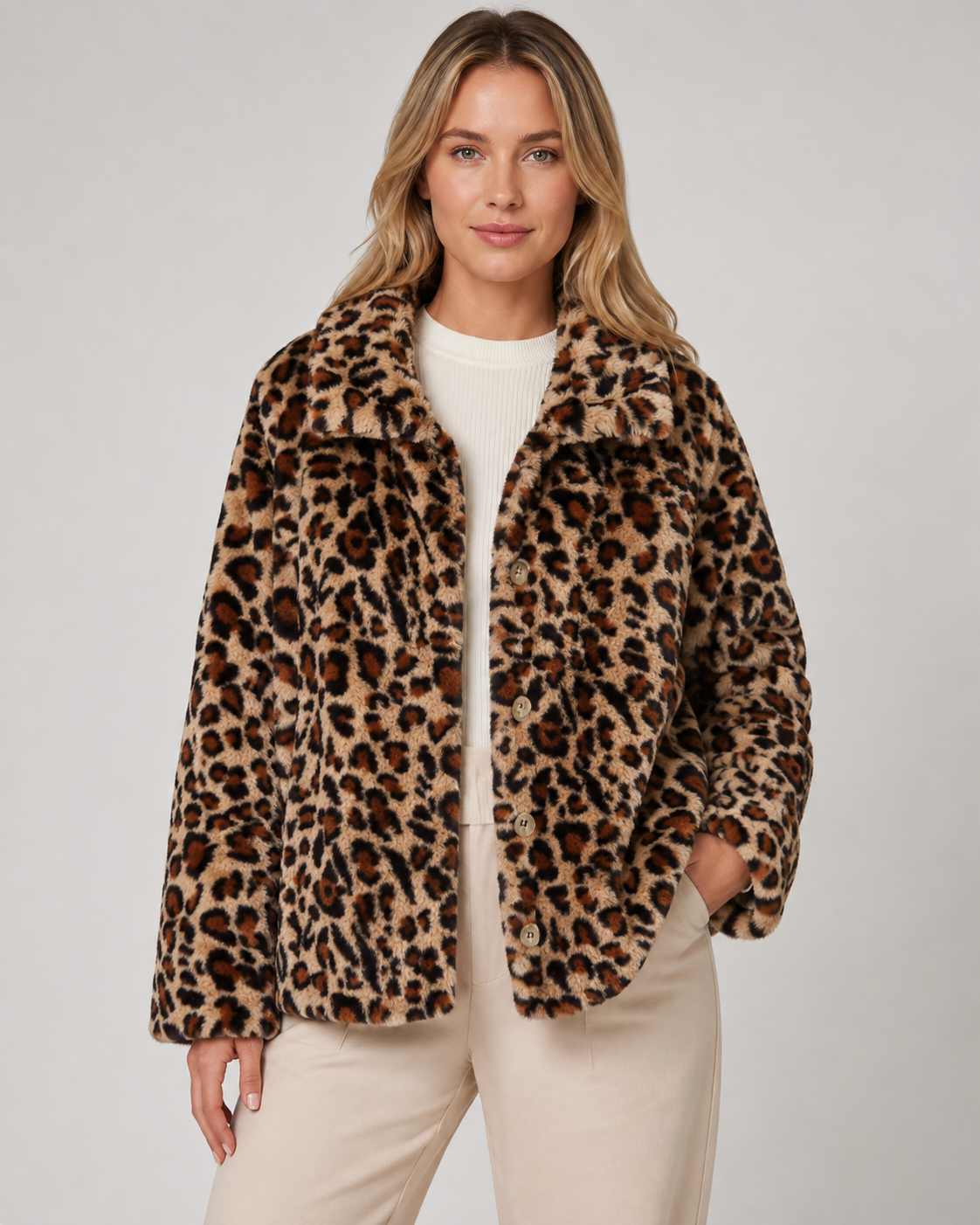 Women's Reversible Leopard Print Quilted Jacket