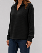 Women's Ribbed Quarter-Zip Pullover