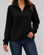 Women's Ribbed Quarter-Zip Pullover
