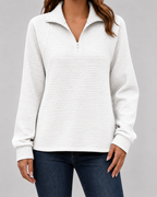 Women's Ribbed Quarter-Zip Pullover