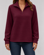 Women's Ribbed Quarter-Zip Pullover