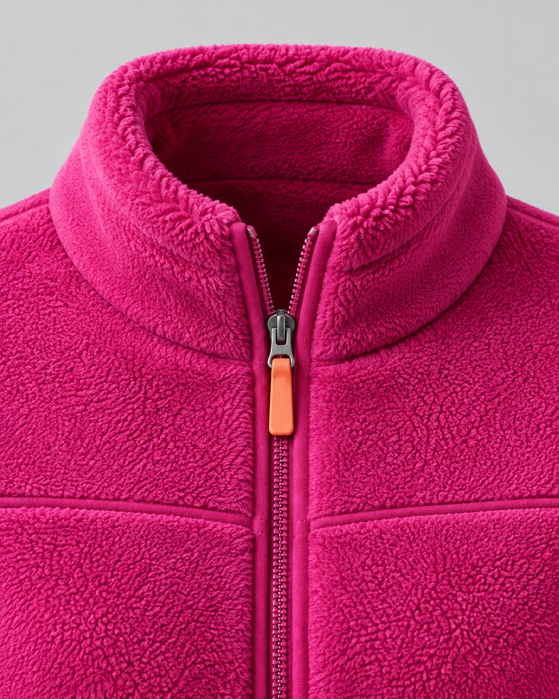 Women's Sherpa Fleece Zip Jacket - Stand Collar with Pockets