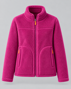Women's Sherpa Fleece Zip Jacket - Stand Collar with Pockets
