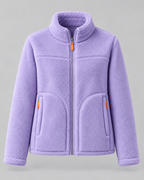 Women's Sherpa Fleece Zip Jacket - Stand Collar with Pockets