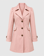 Women's Short Trench Coat - Single-Breasted
