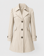 Women's Short Trench Coat - Single-Breasted