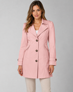 Women's Short Trench Coat - Single-Breasted