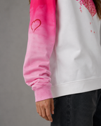 Women's Sweatshirt - Pink Butterfly Heart Raglan