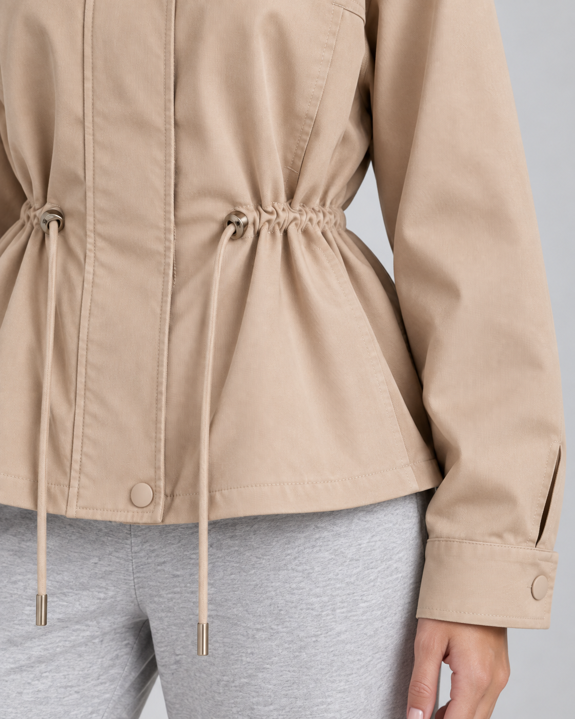 Women's Zip-Front Jacket - Drawstring Waist