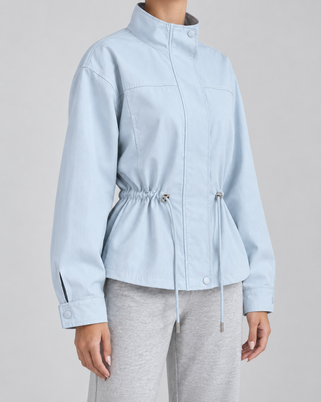 Women's Zip-Front Jacket - Drawstring Waist